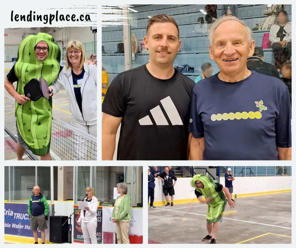pickleball collage A Collage Of Four Images From The Battle River Lending Place Pickleball Collage